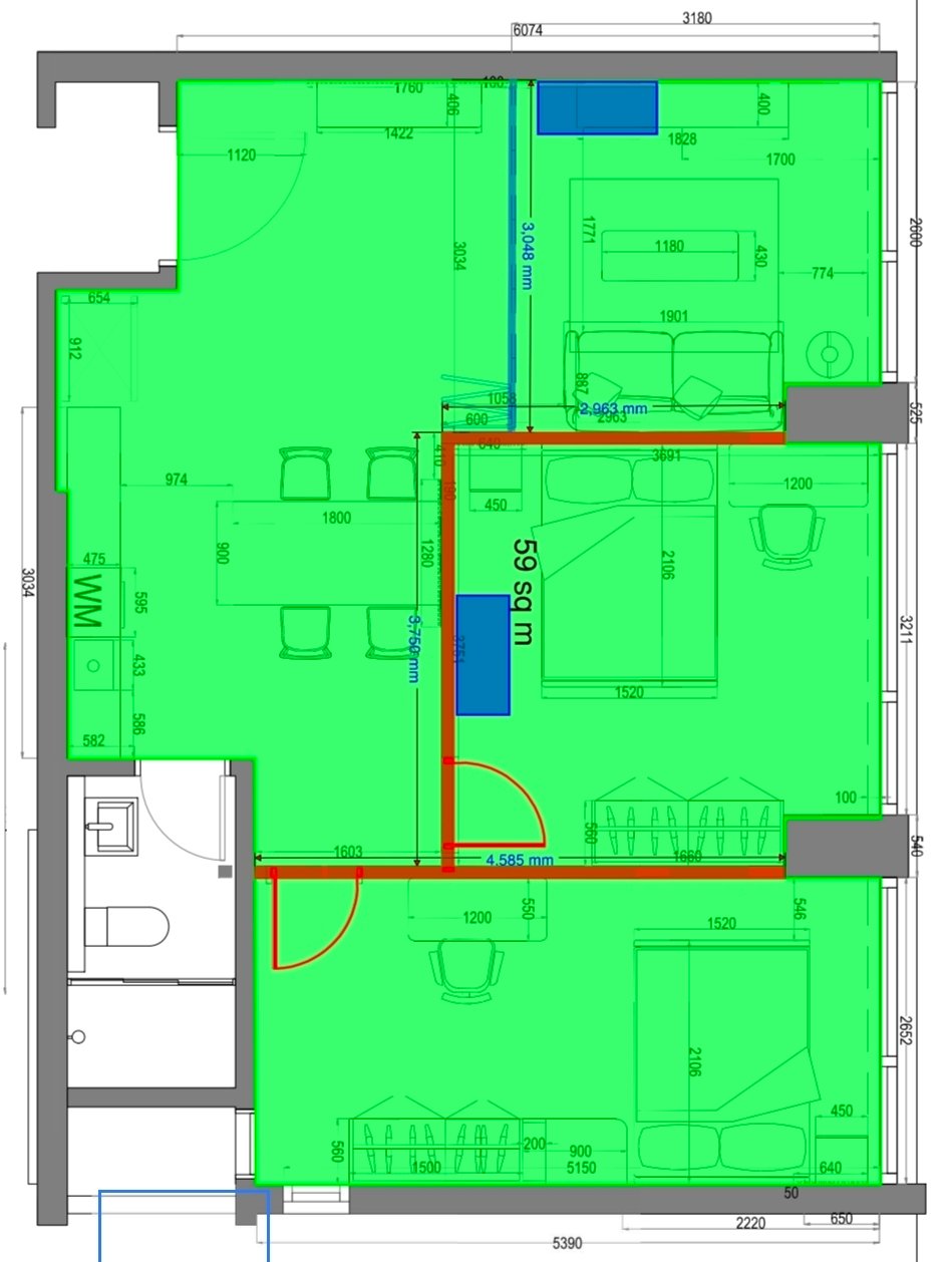 2-Bedroom layout plan